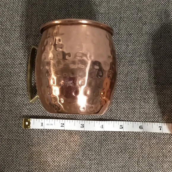 Hammered Copper Mugs with Brass Handles, set of 4. - Picture 8 of 9